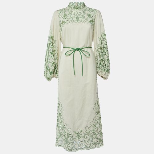 Teddy Floral Embroidered Linen & Cotton Midi Dress L - Zimmermann - Modalova