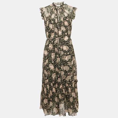 Floral Print Silk Flounce Midi Dress L - Zimmermann - Modalova