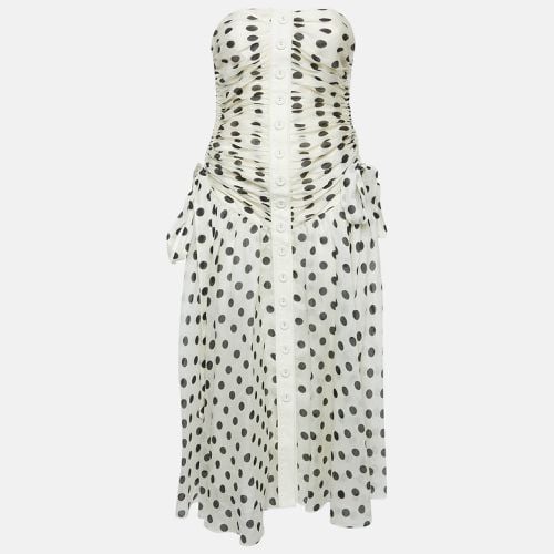 Off- Polka Dot Print Ruched Strapless Maxi Dress S - Zimmermann - Modalova