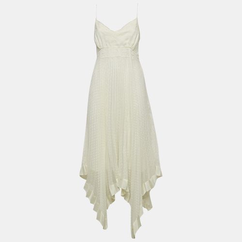 Ivory Lace-Trim Chiffon Pleated Espionage Midi Dress L - Zimmermann - Modalova