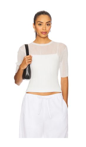 Double Layer Rib Elbow Sleeve Top en . Taille L. Also en M - Vince - Modalova