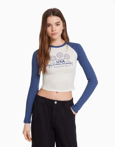 Camiseta Manga Larga Ranglan Mujer 10-12 - Bershka - Modalova