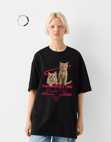 Camiseta Manga Corta Print Mujer Xxs - Bershka - Modalova