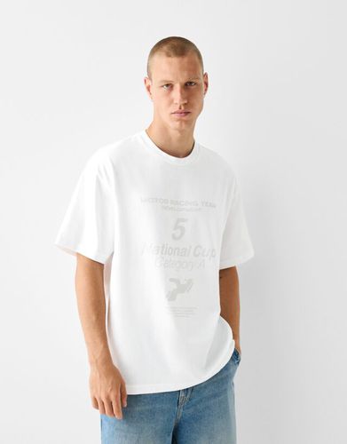 Camiseta Manga Corta Print Reflectante Hombre Xl - Bershka - Modalova