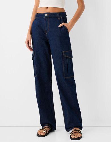 Jeans Straight Cargo Mujer 34 - Bershka - Modalova