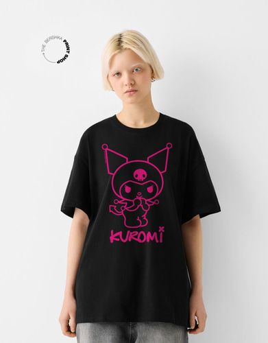 Camiseta Kuromi Manga Corta Boxy Mujer M - Bershka - Modalova