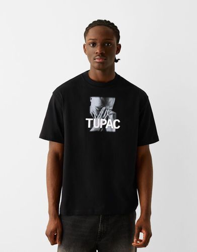 Camiseta Tupac Manga Corta Boxy Fit Hombre Xl - Bershka - Modalova