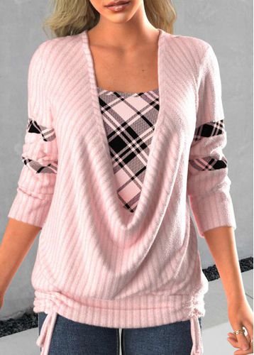 Light Pink Faux Two Piece Tie Side Sweatshirt - unsigned - Modalova
