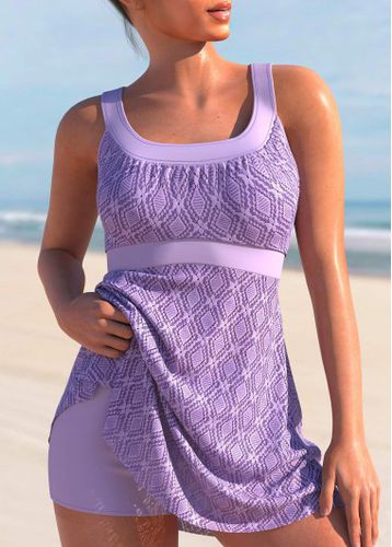 Lace Stitching Light Purple Swimdress and Shorts - unsigned - Modalova