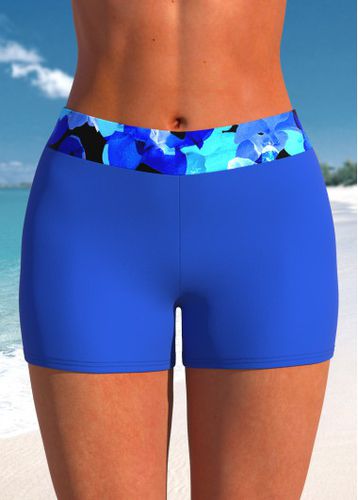 Mid Waisted Floral Print Blue Swim Shorts - unsigned - Modalova