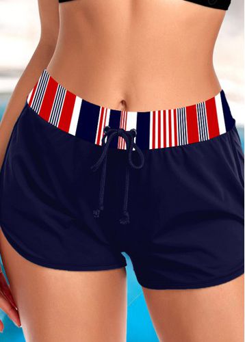 Mid Waisted Striped Navy Swim Shorts - unsigned - Modalova