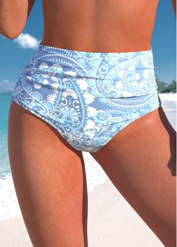High Waisted Paisley Print Dusty Blue Bikini Bottom - unsigned - Modalova