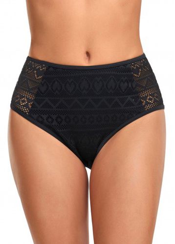 Mid Waisted Black Lace Stitching Bikini Bottom - unsigned - Modalova
