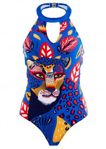 Animal Prints Lace Up One Piece Swimwear - unsigned - Modalova