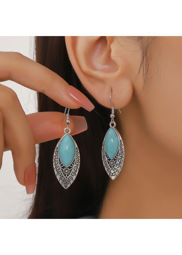 Mint Green Alloy Hollow Retro Earrings - unsigned - Modalova