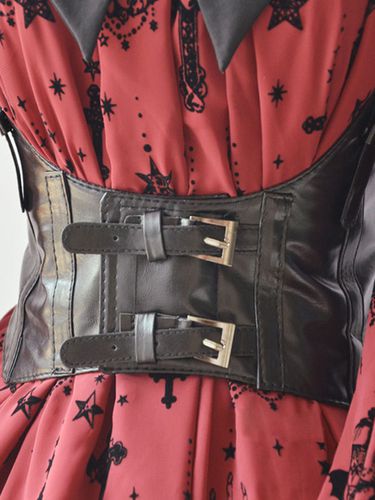 Steampunk Lolita Corset Belt Buckle Leather Wide Belt - milanoo.com - Modalova
