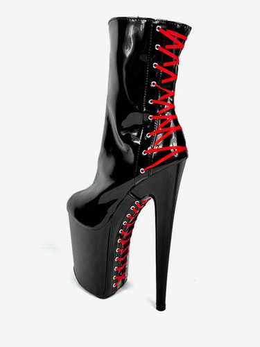Zapatos de baile en barra, botines de mujer, tela con lentejuelas, cremallera negra, punta abierta, plataforma alta, botas de tacón alto - milanoo.com - Modalova