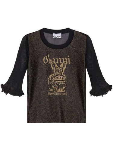 GANNI Bunny Crewneck Top - GANNI - Modalova