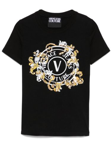 Cotton T-Shirt With Logo - VERSACE JEANS COUTURE - Modalova