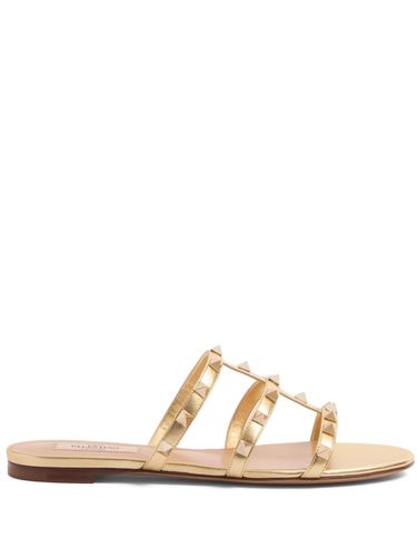 Rockstud Leather Flat Sandals - Valentino Garavani - Modalova
