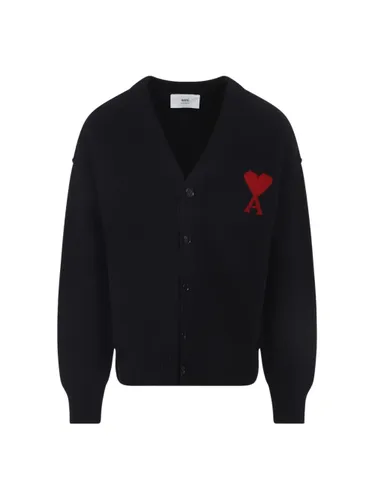 Ami De Coeur Wool Cardigan - Ami Paris - Modalova