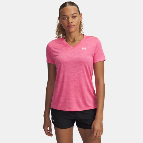 Haut à manches courtes col V Tech™ Twist Super / Blanc M - Under Armour - Modalova