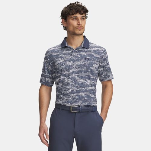 Polo Drive Chill Printed Downpour / Blanc / Midnight Bleu Marine L - Under Armour - Modalova