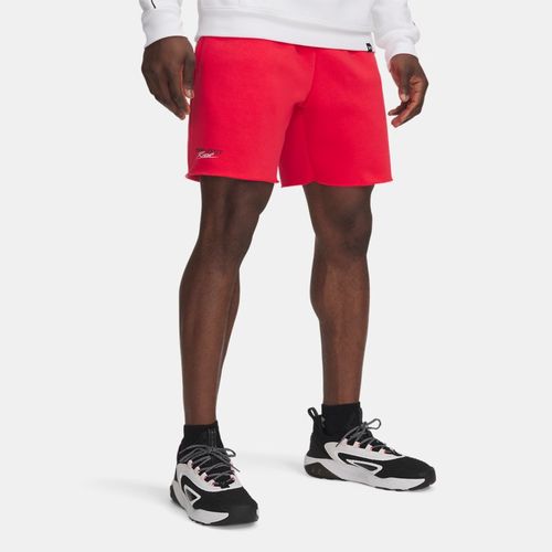 Short Project Rock Icon Fleece Lava / Blanc S - Under Armour - Modalova