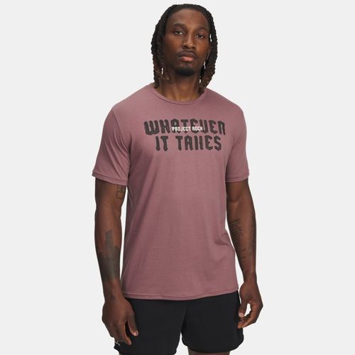 Haut à manches courtes Project Rock Maroon Mist / Noir M - Under Armour - Modalova