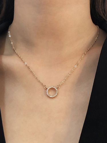 Colliers Blond Métallique Détails Métal Strass Bijoux - milanoo.com - Modalova