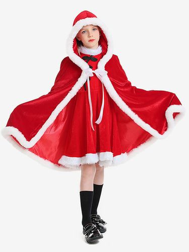 Ensemble Noël Cape Top Polyester Enfant Déguisement Noël - milanoo.com - Modalova