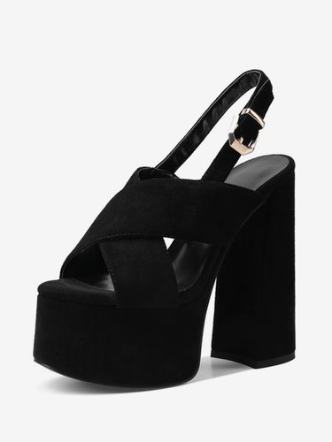Sandales sexys Uede cuir bout ouvert 2 "57" chaussures de sandale à bride arrière - milanoo.com - Modalova