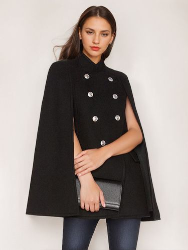 Poncho avec Manches Longues à Col Montant Bicolores - milanoo.com - Modalova