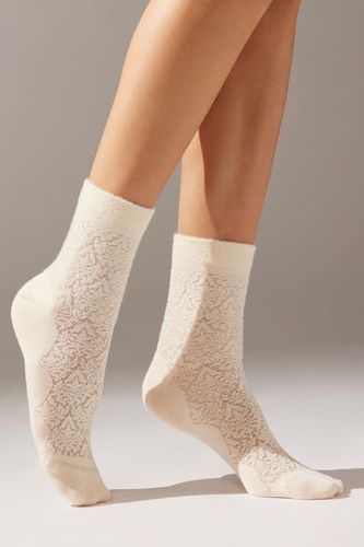 Calcetines Cortos Extra Soft con Diseño Damasco Mujer Velikost TU - Calzedonia - Modalova