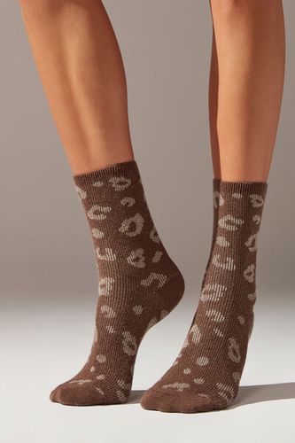 Calcetines Cortos con Cashmere y Glitter Animalier Mujer Velikost TU - Calzedonia - Modalova