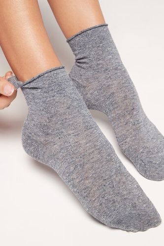 Calcetines Cortos con Lino y Viscosa Mujer Velikost TU - Calzedonia - Modalova