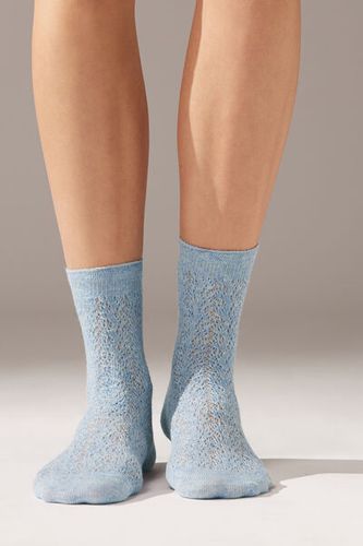 Calcetines Cortos con Lino Calado Mujer Velikost TU - Calzedonia - Modalova