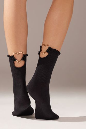 Calcetines Cortos con Accesorio de Corazón Mujer Velikost TU - Calzedonia - Modalova