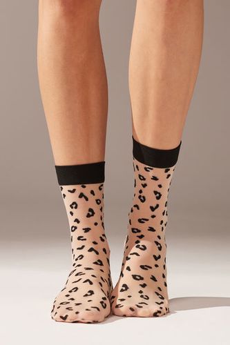 Calcetines Cortos Transparentes de 15 Deniers Animalier Mujer Velikost TU - Calzedonia - Modalova