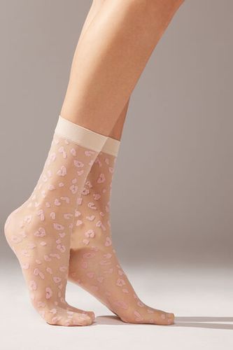 Calcetines Cortos Transparentes de 15 Deniers Animalier Mujer Velikost TU - Calzedonia - Modalova