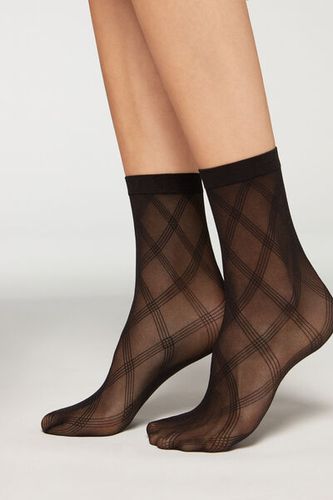 Calcetines Cortos de Red Rombos Eco Mujer Velikost TU - Calzedonia - Modalova