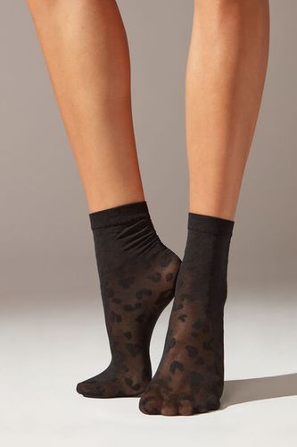 Calcetines Cortos Transparentes con Estampado Animal Mujer Velikost TU - Calzedonia - Modalova