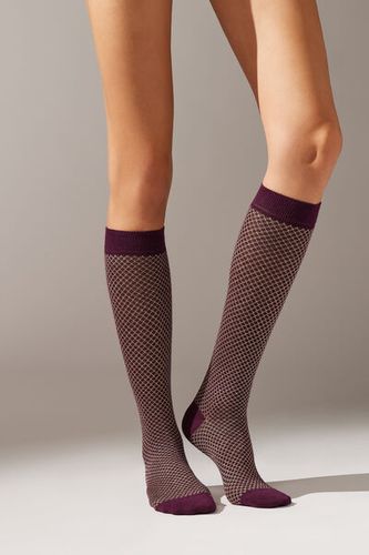 Calcetines Largos Motivo Rombos y Glitter Mujer Velikost TU - Calzedonia - Modalova