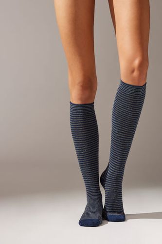 Calcetines Largos de Rayas con Cashmere y Glitter Mujer Velikost TU - Calzedonia - Modalova