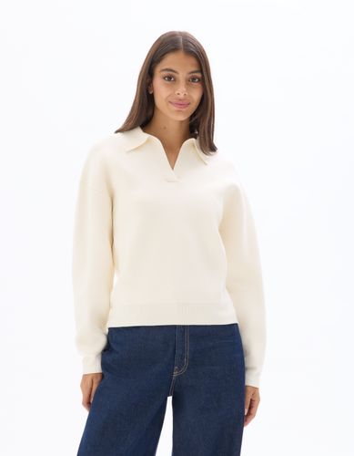 Polo en maille compacte - écru - celio - Modalova