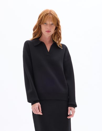 Polo en maille compacte - noir - celio - Modalova