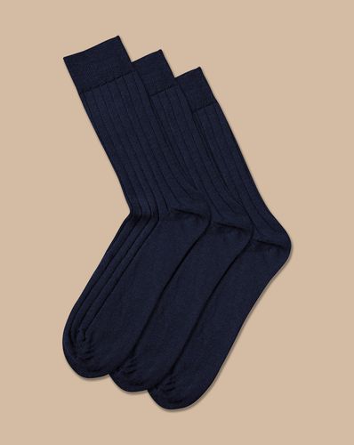 Men's Merino Wool Blend 3 Pack Socks - Denim , 10.5-13 by - Charles Tyrwhitt - Modalova