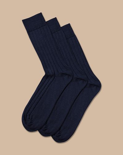 Men's Merino Wool Blend 3 Pack Socks - Denim , 6-10 by - Charles Tyrwhitt - Modalova