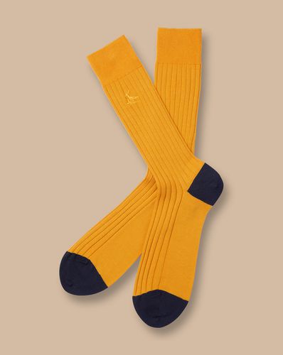Men's Cotton Rib Socks - Sunflower , 10.5-13 by - Charles Tyrwhitt - Modalova