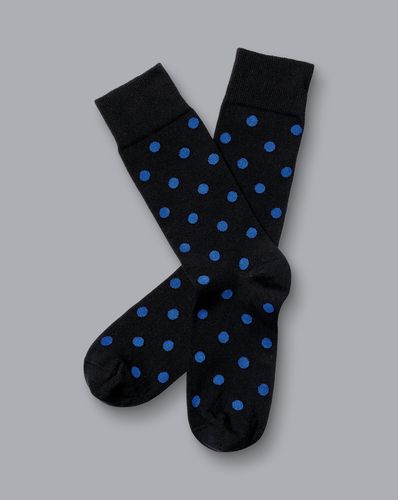 Men's Spot Socks - & Cobalt Blue, 10.5-13 by - Charles Tyrwhitt - Modalova